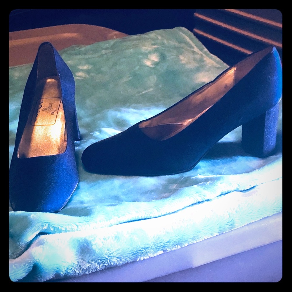 Nina “Gwenda” Navy Crystal with 3” heels. reduced!